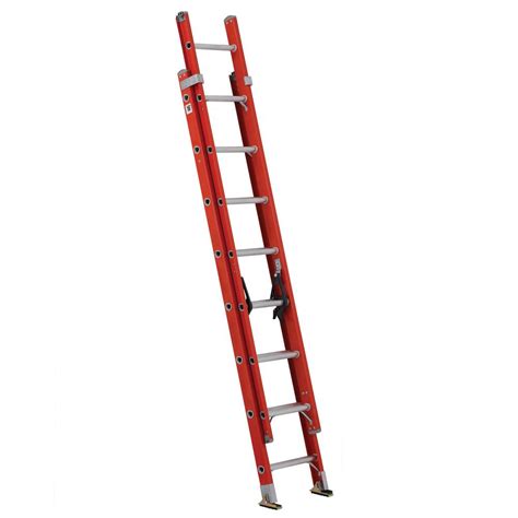 Louisville Ladder 16 Ft Fiberglass Extension Ladder With 300 Lbs Load