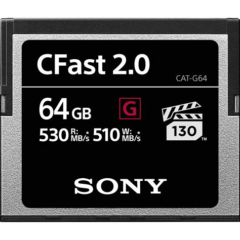 Sony 64gb Cfast 20 G Series Memory Card Cat G64 Bandh Photo Video