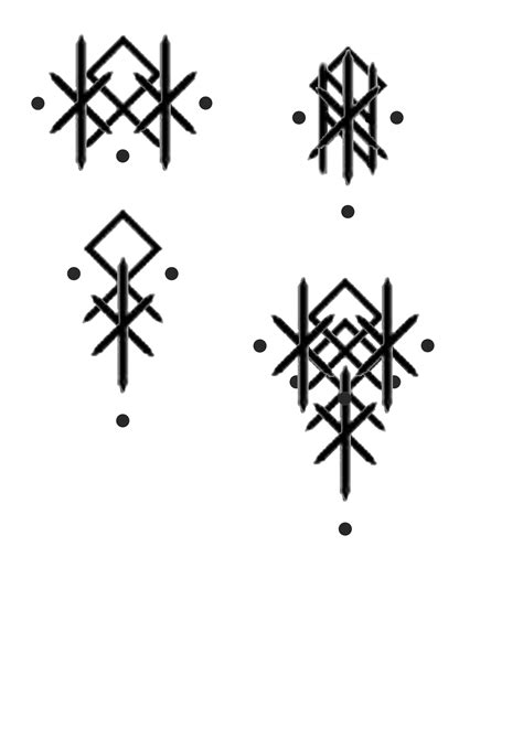 Four Different Types Of Geometric Designs On A White Background