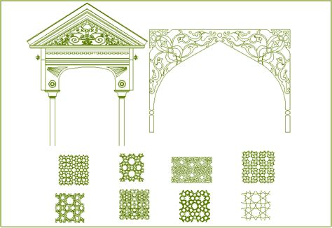 Entry Way With Designer Door View In Islamic Art Dwg File Cadbull
