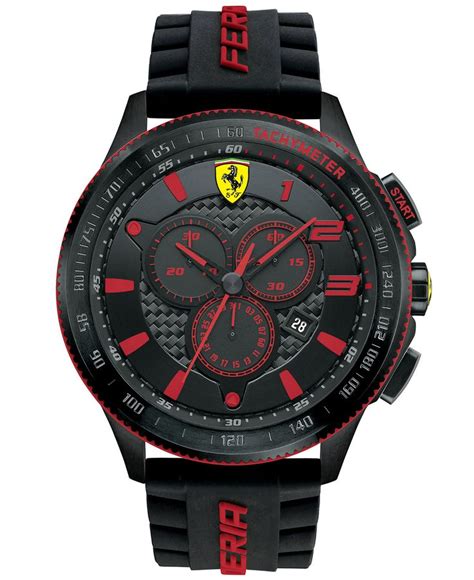 Ferrari Scuderia Mens Chronograph Scuderia Black Silicone Strap Watch