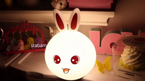 Colorful Bunny Led Night Light Youtube