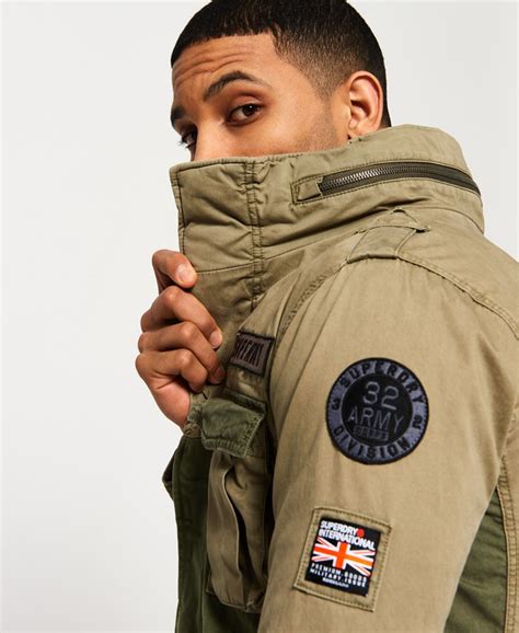 Mens Rookie Mixed Military Jacket In Deepest Army Superdry Ca En