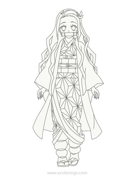 Demon Slayer Coloring Pages Nezuko With Sword Xcolorings The Best