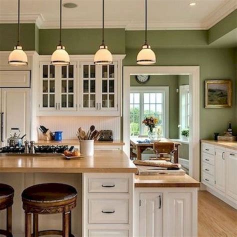 Kraftmaid cabinetry door style knollwood finish sage counter top peacock green granite backsplash 2x4 white tra kitchen redo sage kitchen kitchen remodel. 52 Cozy Color Kitchen Cabinet Decor Ideas (With images) | Sage green kitchen walls, Green ...
