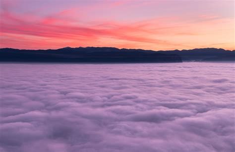 Foggy sunset, by Ales Krivec | Unsplash | Sunset wallpaper, Clouds ...