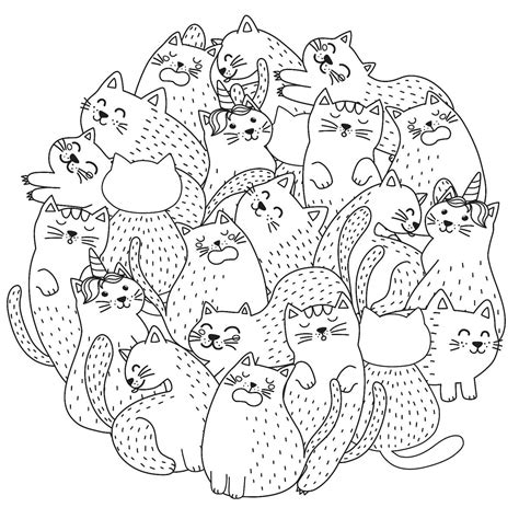 Printable Coloring Pages For Adults Cats