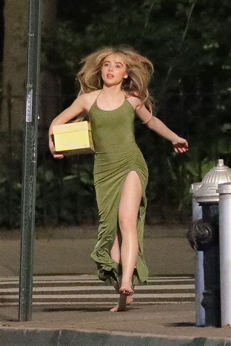 Sabrina Carpenter Shooting A Music Video For Skinny Dipping In NYC