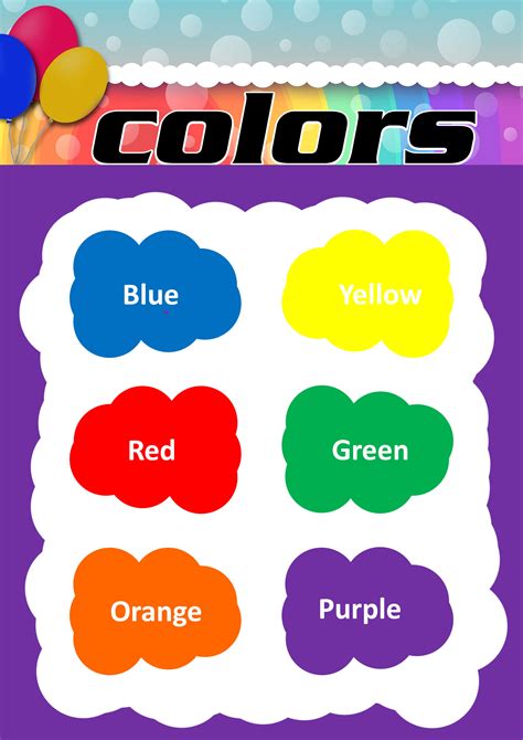 Colors Chart For Kindergarten
