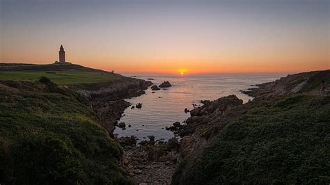 Hd Wallpaper Oregon Coast Sea Lighthouse Sunset Landscape Ocean