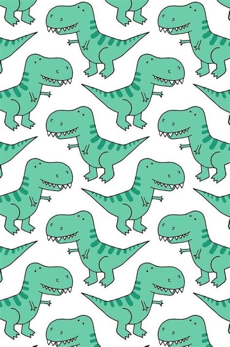 Download Cute Green Dino Kawaii Iphone Wallpaper
