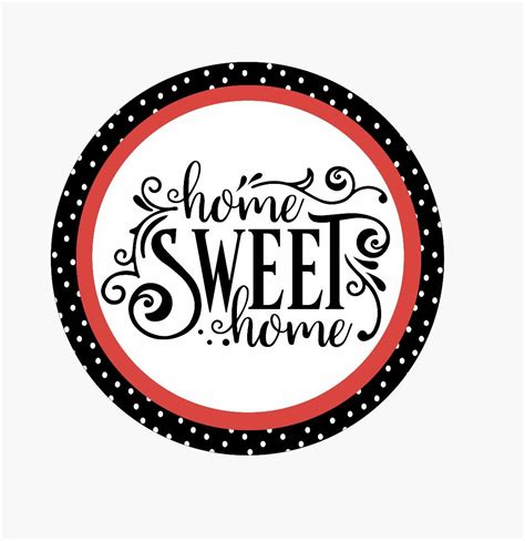 Polka Dots Metal Home Sweet Home Round Sign 10 Greenery Market