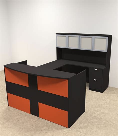 5pc U Shaped Modern Acrylic Panel Office Reception Desk Ot Sul Ro32