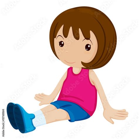 Girl Sitting On The Floor Buy This Stock Illustration And Explore
