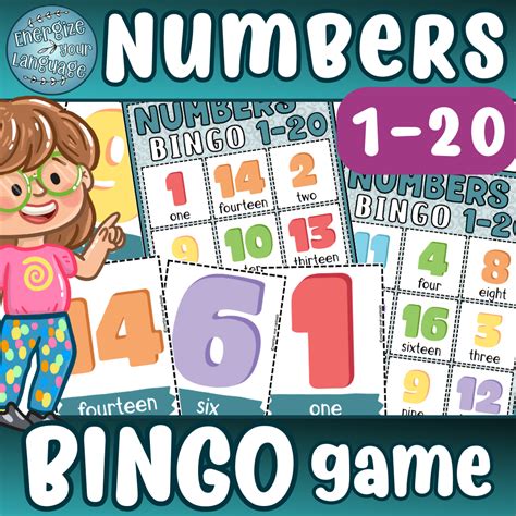 Numbers 1 20 Bingo Game Mācību Materiāli