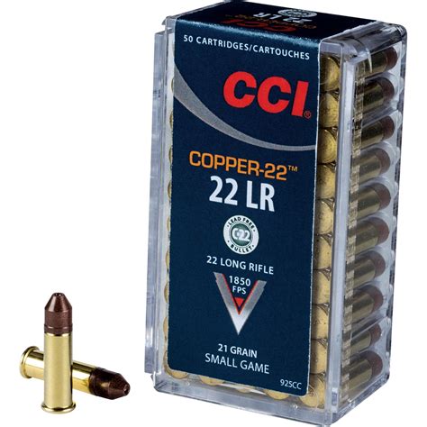 Cci 22 Lr 21 Gr Copper Lead Free 50 Rounds Rimfire Ammunition