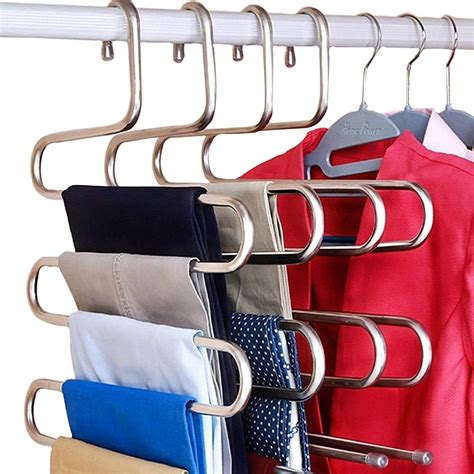 Lnkoo Space Saving Pants Hangers S Shape Trousers Hangers Stainless