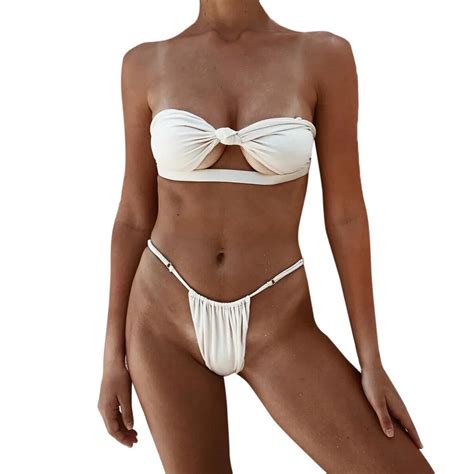 ISHOWTIENDA Swimsuit Women Fashion Push Up Padded Bra Beach Bikini Set