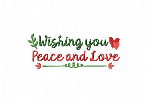 Wishing You Peace And Love Machine Embroidery Design Blasto Stitch