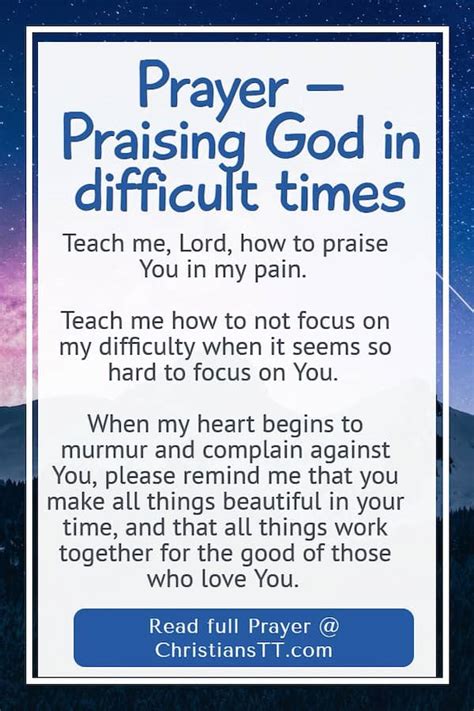 Prayer Praising God In Difficult Times Christianstt