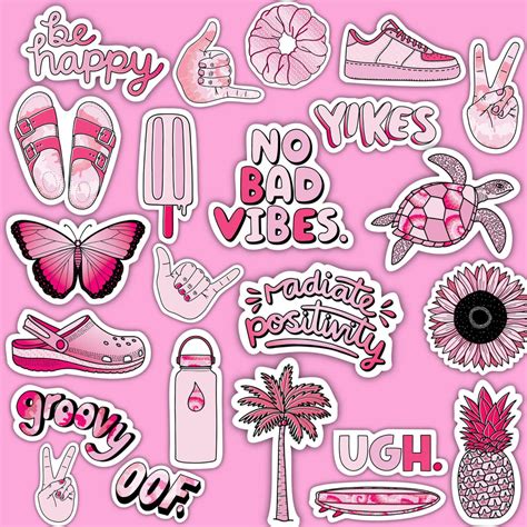 Pink Aesthetic Sticker 23 Pack Large 3 X 3 Big Moods
