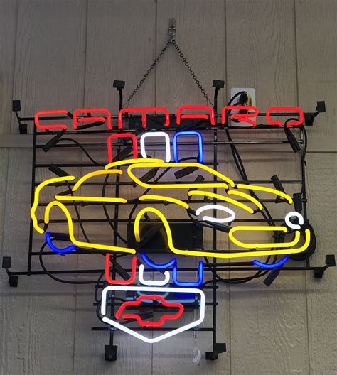 Chevy Camaro Neon Sign Neon Signs Chevrolet Camaro Signs Garage Signs