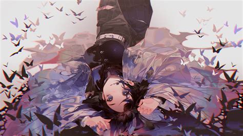 Favorite i'm watching this i've watched this i gave up watching this i own this i want to watch this i want to buy this. Demon Slayer Shinobu Kochou Upside Down With Butterflies With Gray Background HD Anime ...