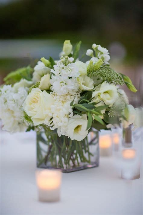 Classic White Wedding Centerpiece With Led Candles Perfect For Your