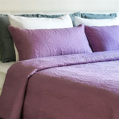 Mezzati Bedspread Coverlet Set Purple Jasper Bedding Cover Brushed
