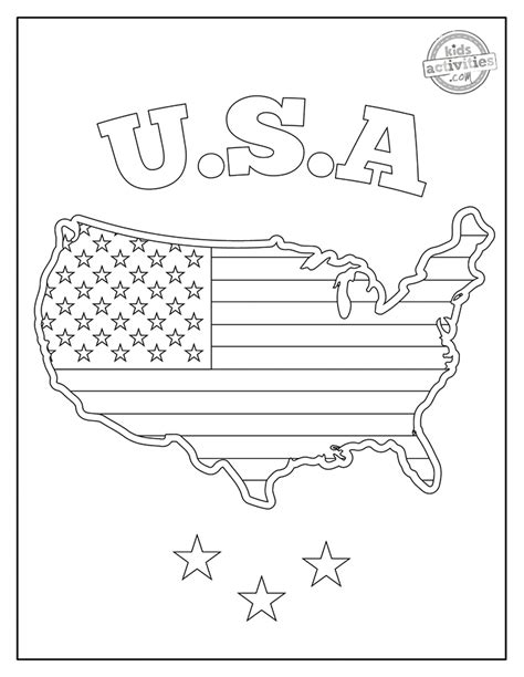 Printable Fun And Patriotic American Flag Coloring Pages