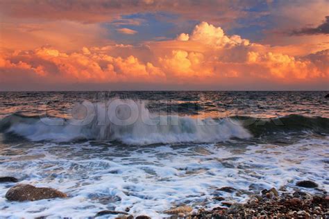 Stormy Sunset On A Tropical Sea Stock Image Colourbox