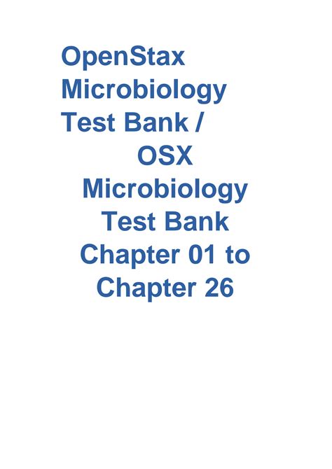 Solution Openstax Microbiology Test Bank Osx Microbiology Test Bank