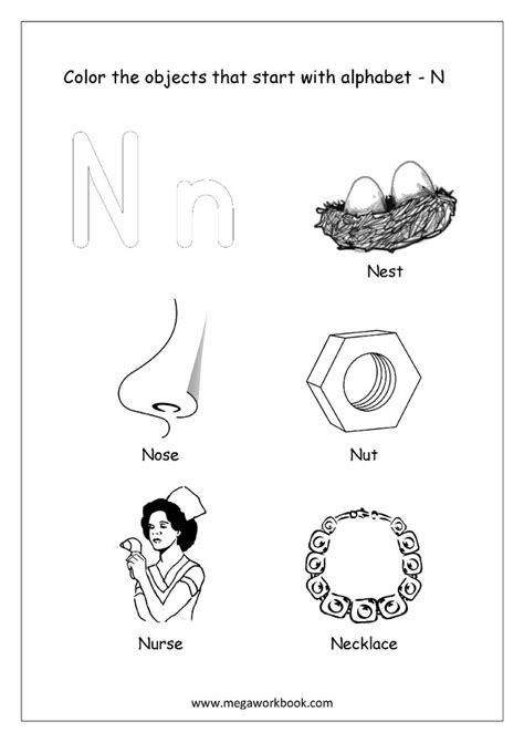 Alphabet Picture Coloring Pages Things That Start With Each Alpha