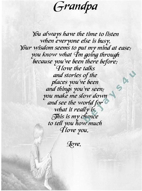 Grandpa And Me Poem It Will Be Posted To You In A Board Backed Envelope Grandfather Quotes