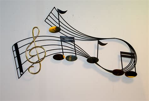 Metal Wall Sculpture Musical Notes At 1stdibs Musical Wall Sculptures