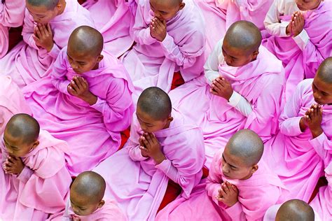 Buddhist Nuns At Prayer In Myanmar Photograph By Christopher Martin