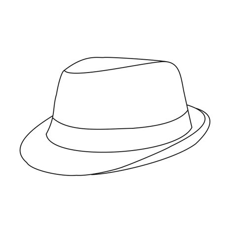 Fedora Hat Drawing Sketch Coloring Page