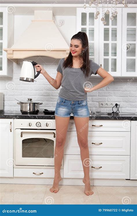 Beautiful Girl In The Kitchen Stock Photo Image Of Lifestyle