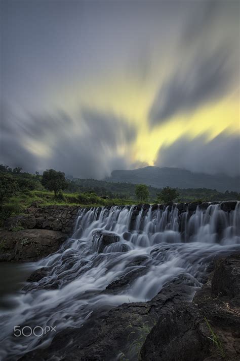 Monsoon Colours Of Evening Beautiful Waterfall We Can Witness During