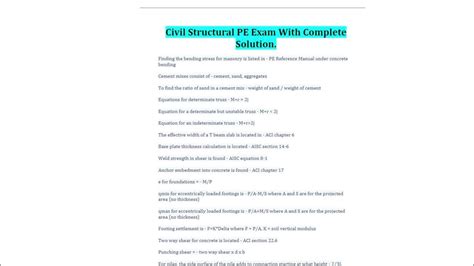 Civil Structural Pe Exam With Complete Solution Youtube