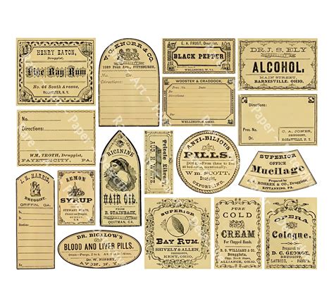 17 Apothecary Sticker Labels Vintage Pharmacy Potion Jar Stickers
