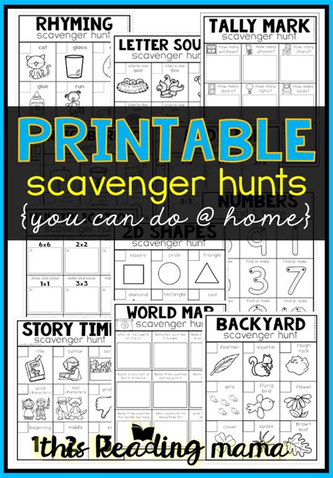 Printable Scavenger Hunts You Can Do At Home This Reading Mama