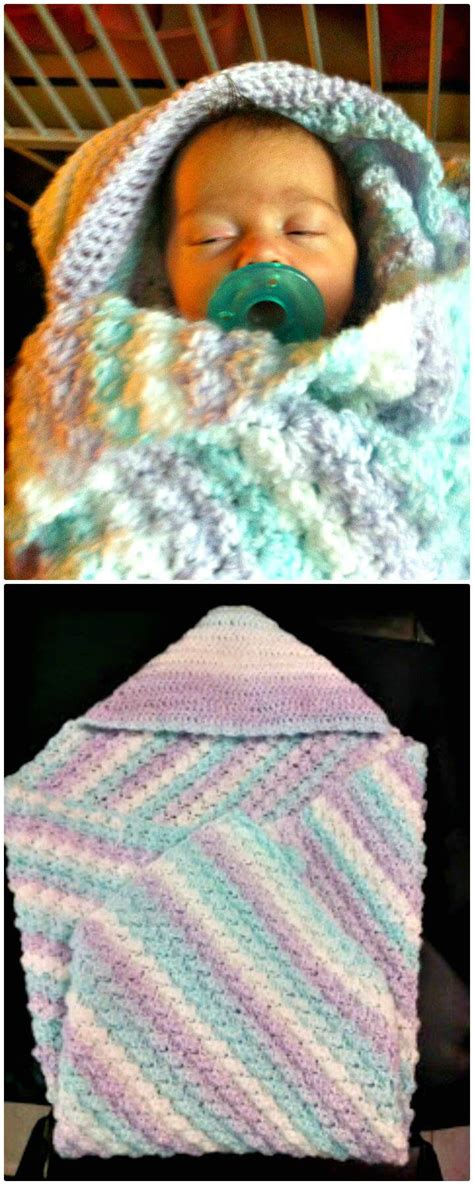 Free Patterns 11 Crochet Hooded Blankets ⋆ Diy Crafts