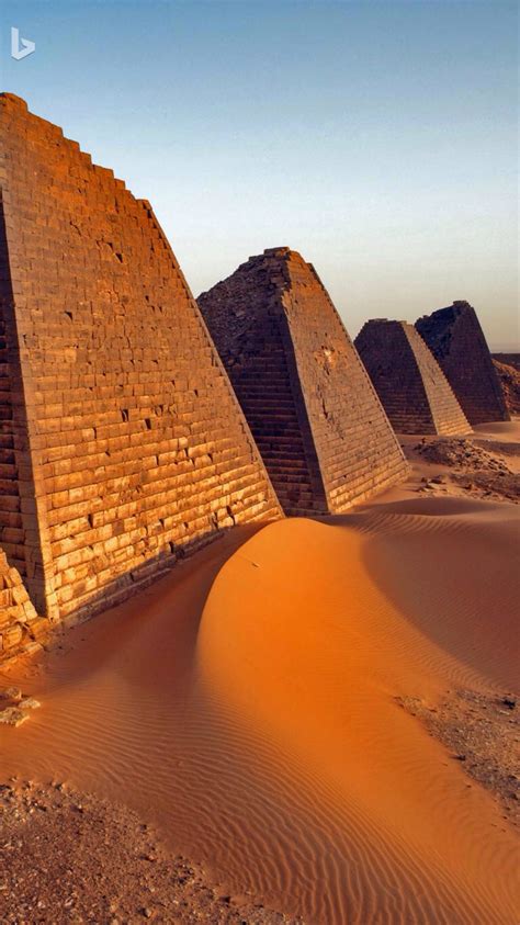 Pyramids At Meroë Sudan Bing Wallpaper Stunning Photography Nature