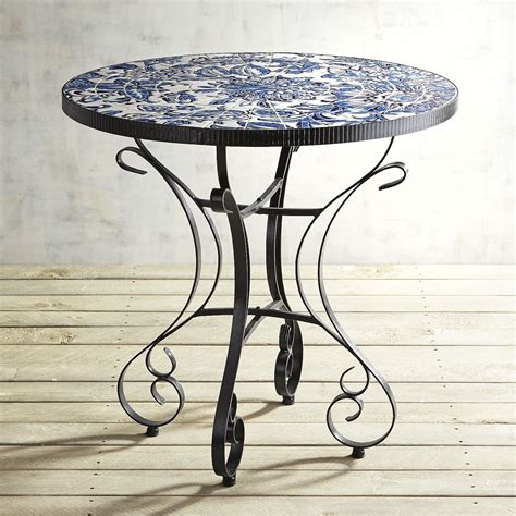 Chloris Blue Mosaic Bistro Table Outdoor Dining Furniture Dining