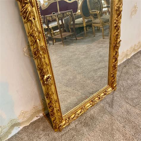 French Mirror Vintage Mirror Rococo Gold Leaf 56 Tall French Mirror
