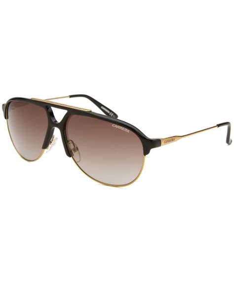 Carrera Mens Aviator Black And Gold Tone Sunglasses For Men Lyst