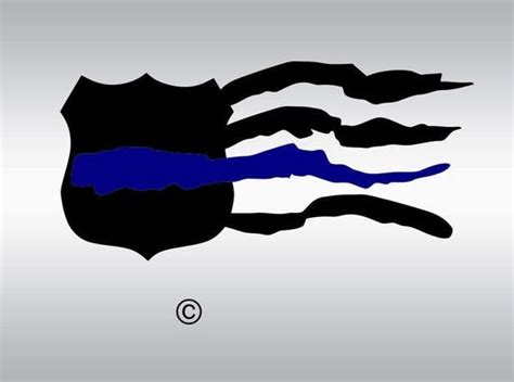 Police Badge Thin Blue Line Svg Clipart Cut Files Silhouette