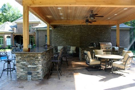 Beautiful Outdoor Living Space Around Existing Pool Craftsman Patio