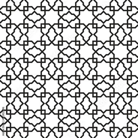 Islamic Pattern Seamless Texture Black Arabic Pattern On White